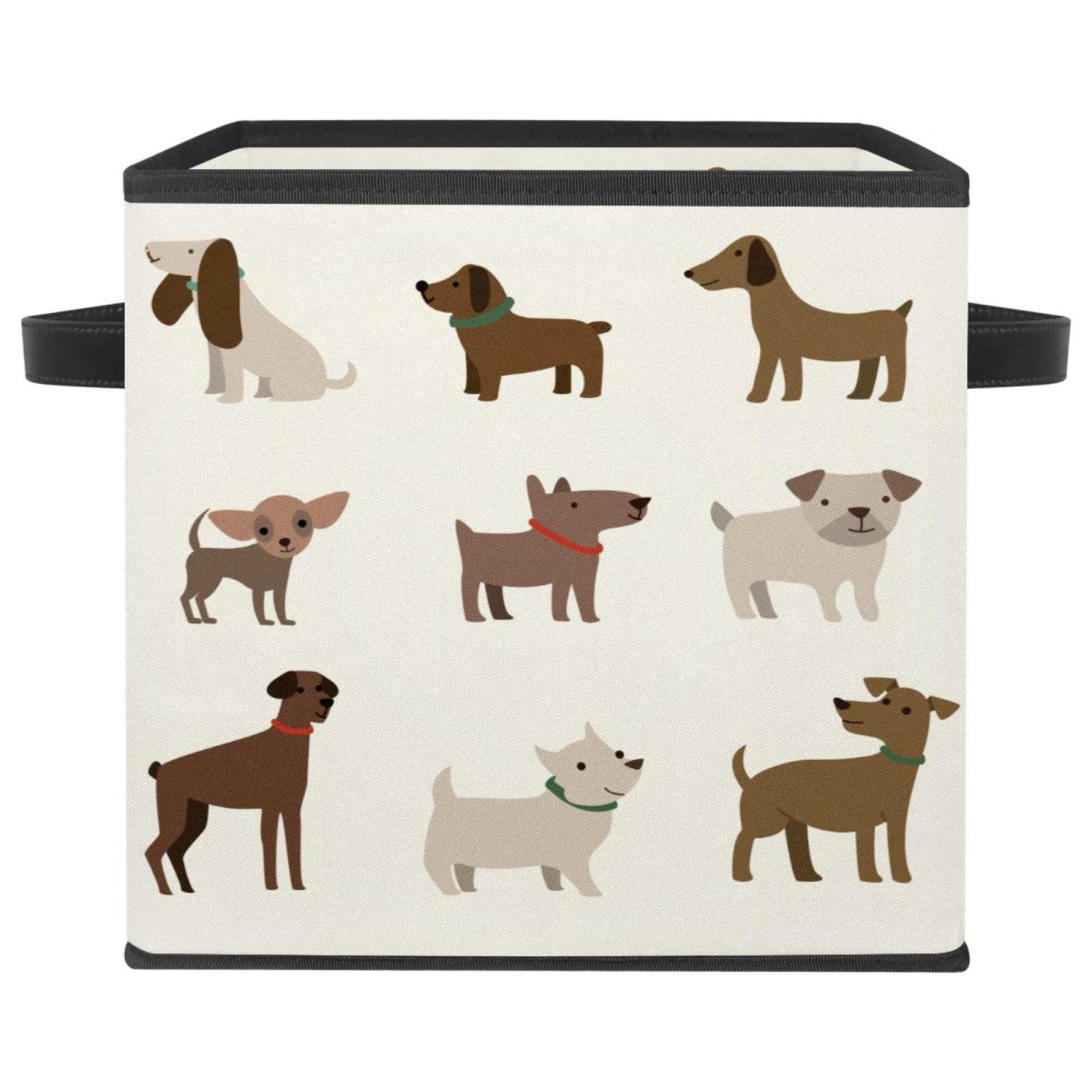 Boîte de rangement pliable tissu cube vêtements jouets Lovely Puppy