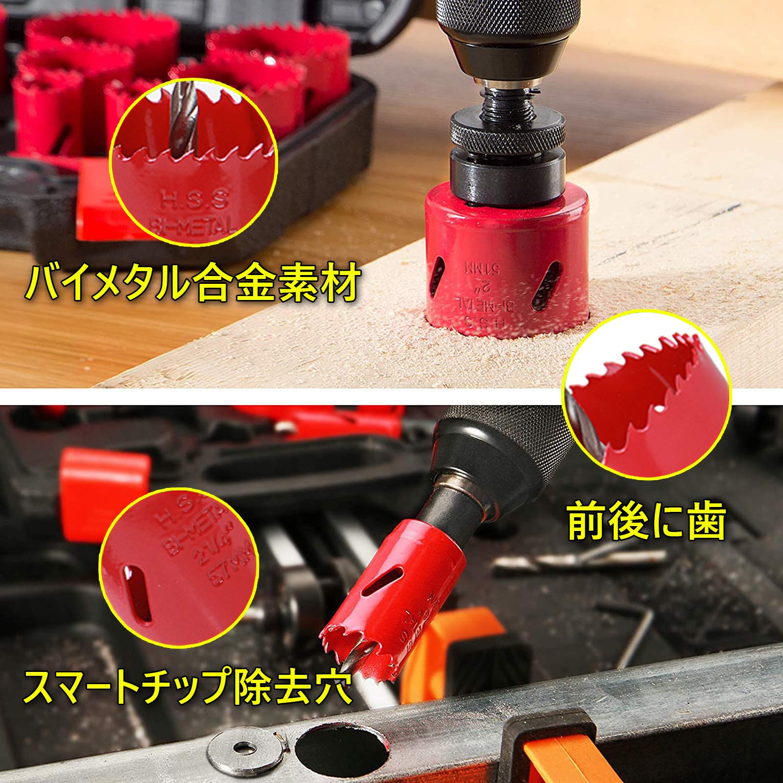 Amazon.co.jp: MYホーム バイメタルホールソー セット ホルソー 穴あけ