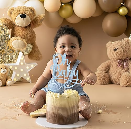 Miniatura 33 de Oh Baby Cake Topper – Suministros de decoración de pastel de fiesta de cumpleaños de bebé de alta calidad, para baby shower, revelación de género