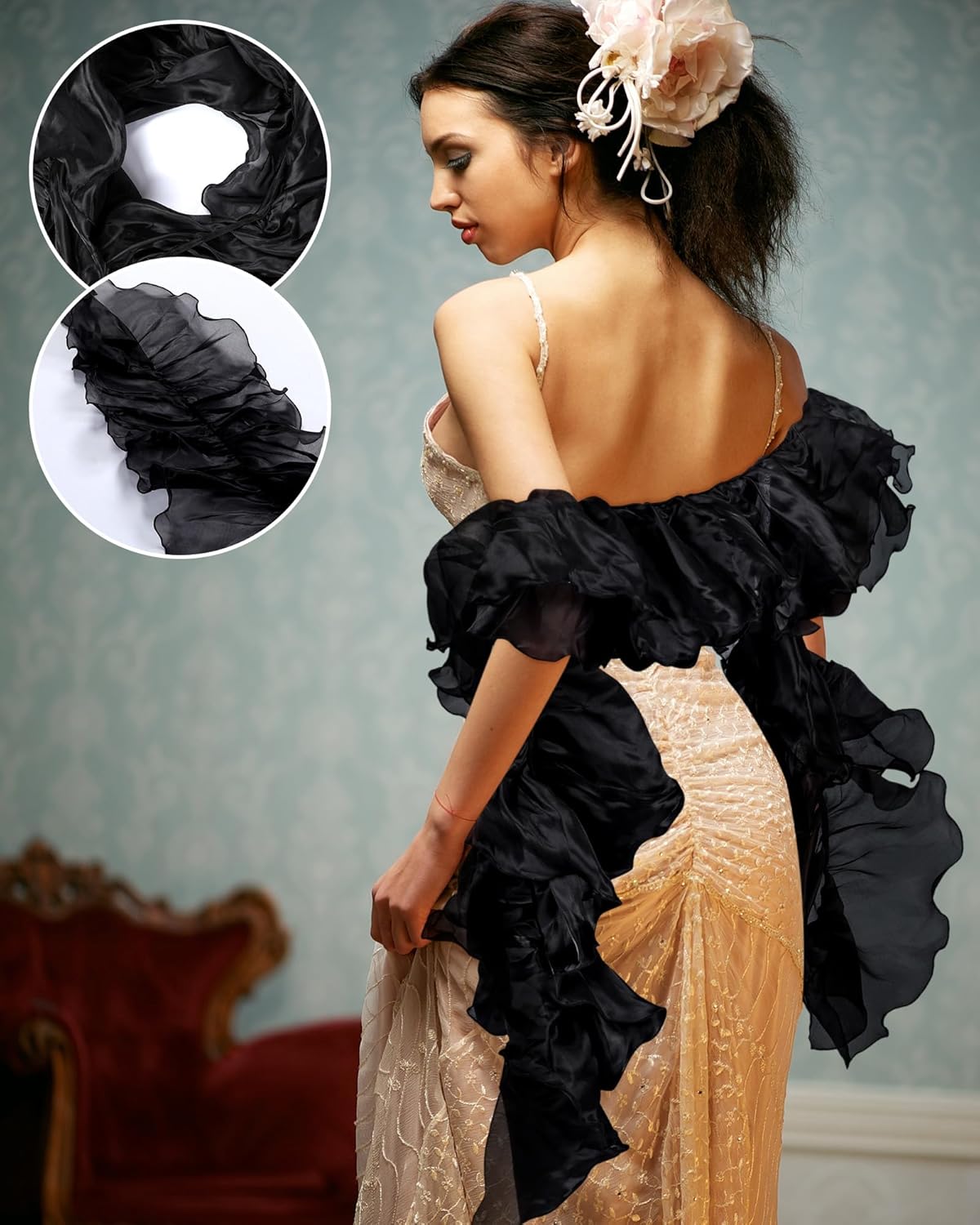 Geyoga Chandelle Boa Vintage Organza Boa 100g 6.5ft Flapper Accessories for Women Dancing Mardi Gras Party Decoration - Image 4