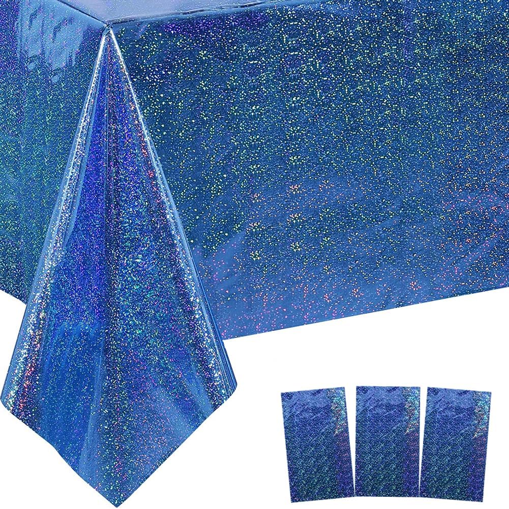 3 Pack Christmas Plastic Table cloths Bling Disposable