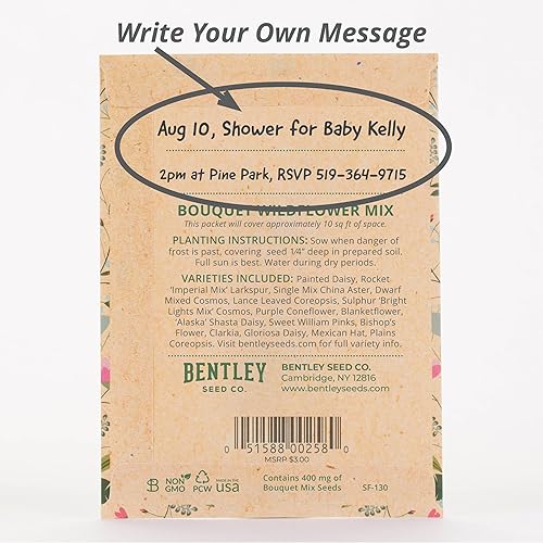 Miniatura 6 de BENTLEY SEED CO. Oh Baby - Paquetes de semillas  Regalos de baby shower para niños o niñas  25 paquetes de semillas de flores silvestres