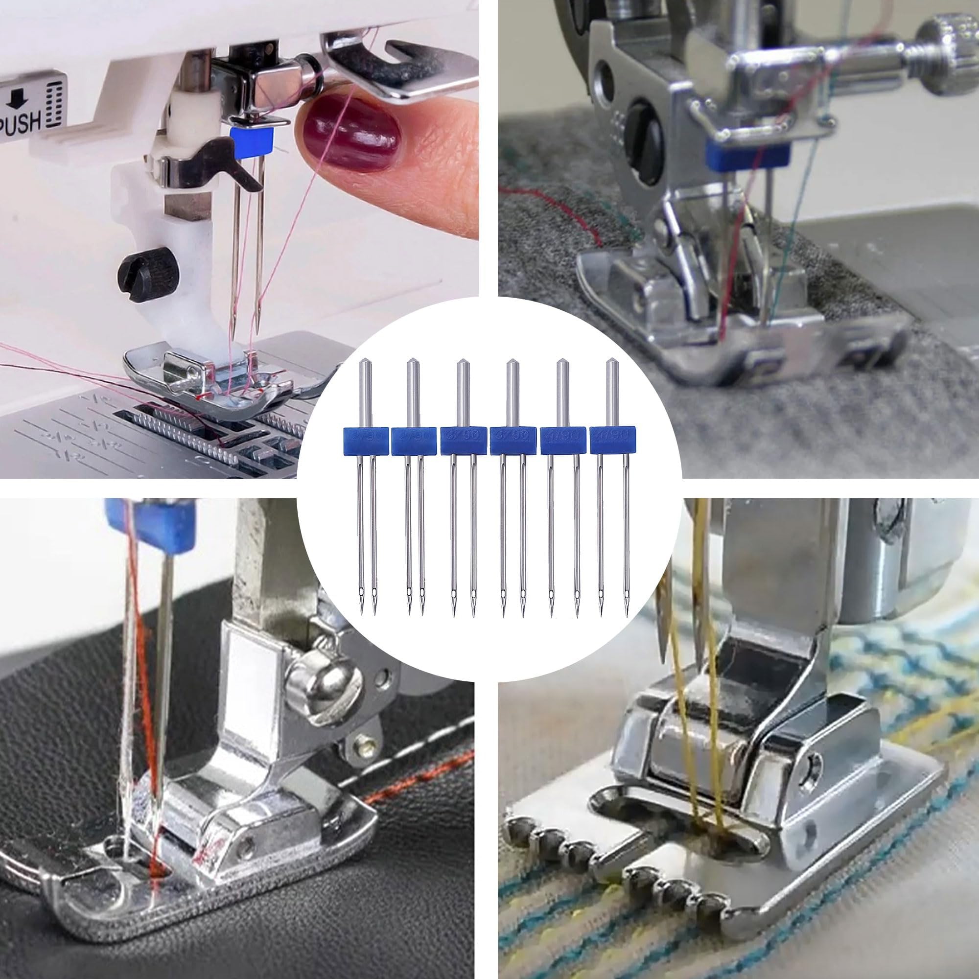 6-teiliges Nähset Mit Zwillingsnadeln & Füßen - Jersey Nadeln Für Nähmaschinen