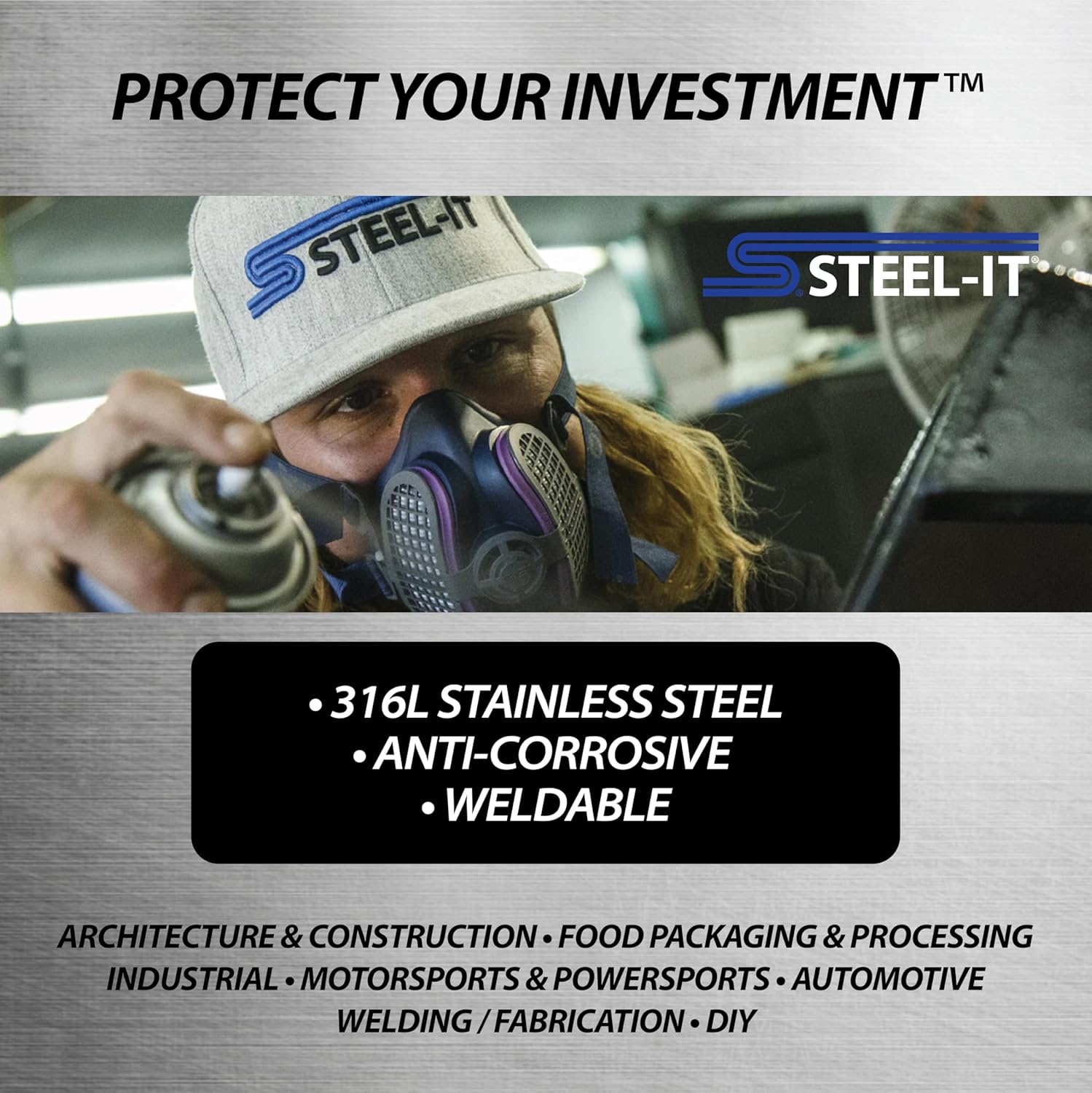 Steel-It Polyurethane Aerosol, Stainless Steel in a Can Protects Against Corrosion, Industrial Paint Coatings, Heat/Wear Resistant, Weldable, Easy to Apply, (6 Cans Steel Gray & 6 Cans Black)