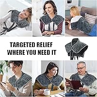 Vista 5 de Vofuoti Almohadilla térmica inalámbrica para cuello y hombros, almohadilla térmica pesada con batería y 3 ajustes de calor, envoltura térmica