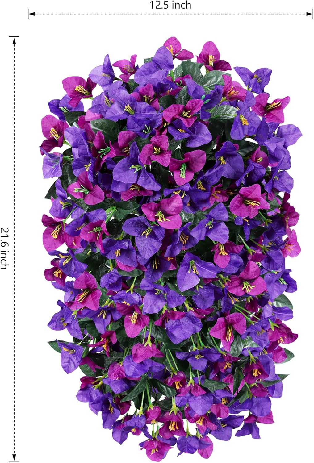 HyeFlora Bougainvillea Artificial Hanging Flowers Plants for Outdoors Decoration, 2pcs Fake Flowers Silk Bougainvillea Vines Realistic UV Resistant Faux Flowers for Outdoor Planters Porch Patio, Mix