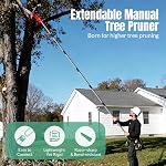 Suchtale 14ft Pole Saw for Tree Trimming Tree Pruner Manual Steel Blade | 10ft, high strength lightweight handles,with sharp steel blade, for high branches, shrubs and twigs