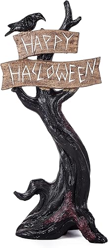 National Tree Company Decoración de mesa, negro, árbol de feliz Halloween, colección de Halloween, 32 pulgadas