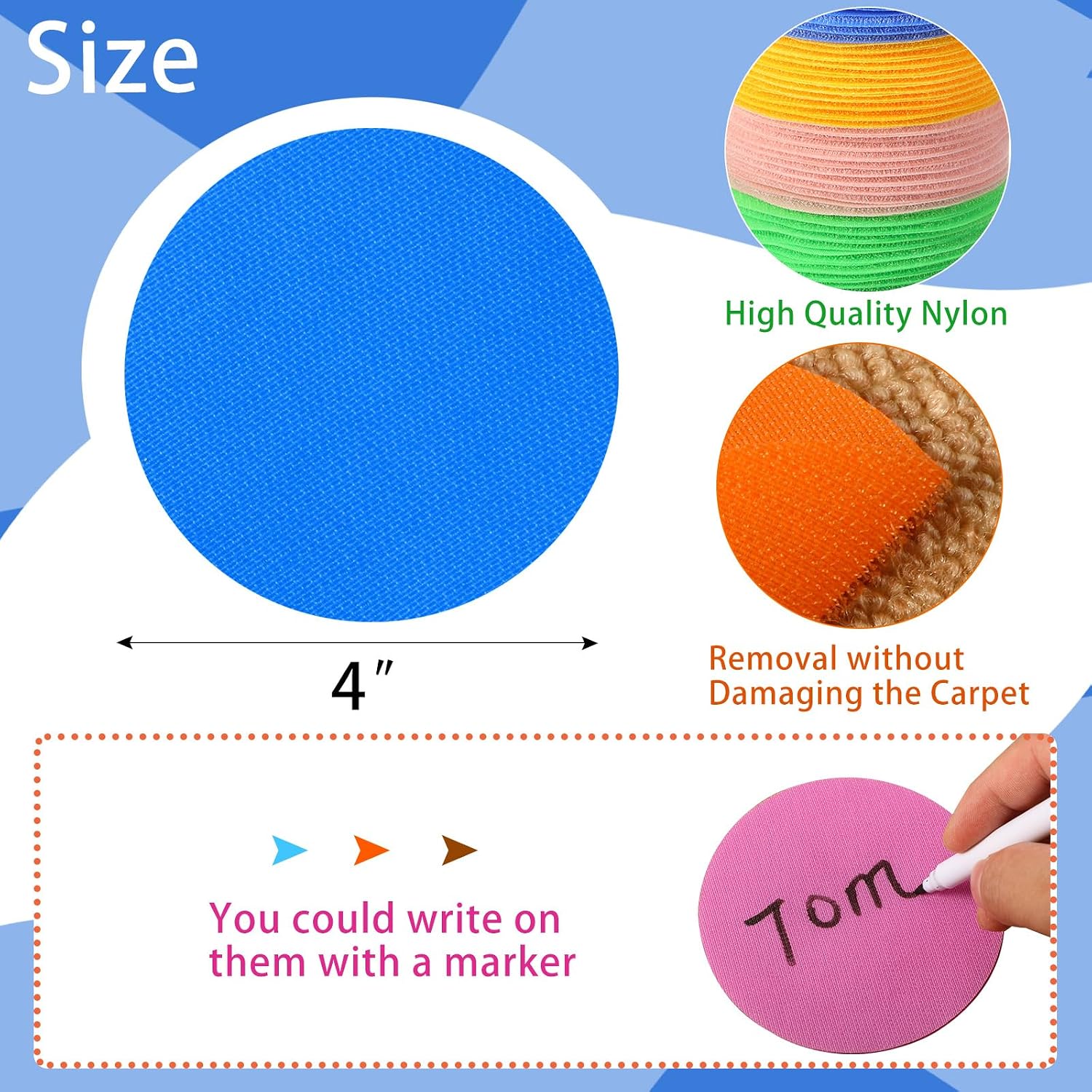 TaoBary 240 Pcs Carpet Markers Floor Dots Markers Floor Dots, Multicolor Carpet Dots Circles Carpet Markers for Classroom Kindergarten Preschool Elementary School Teacher Supplies