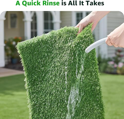 Miniatura 6 de Almohadilla de césped artificial para perros para orinal hierba falsa para perros para entrenamiento de orinal para orinar y hacer caca en balcón,