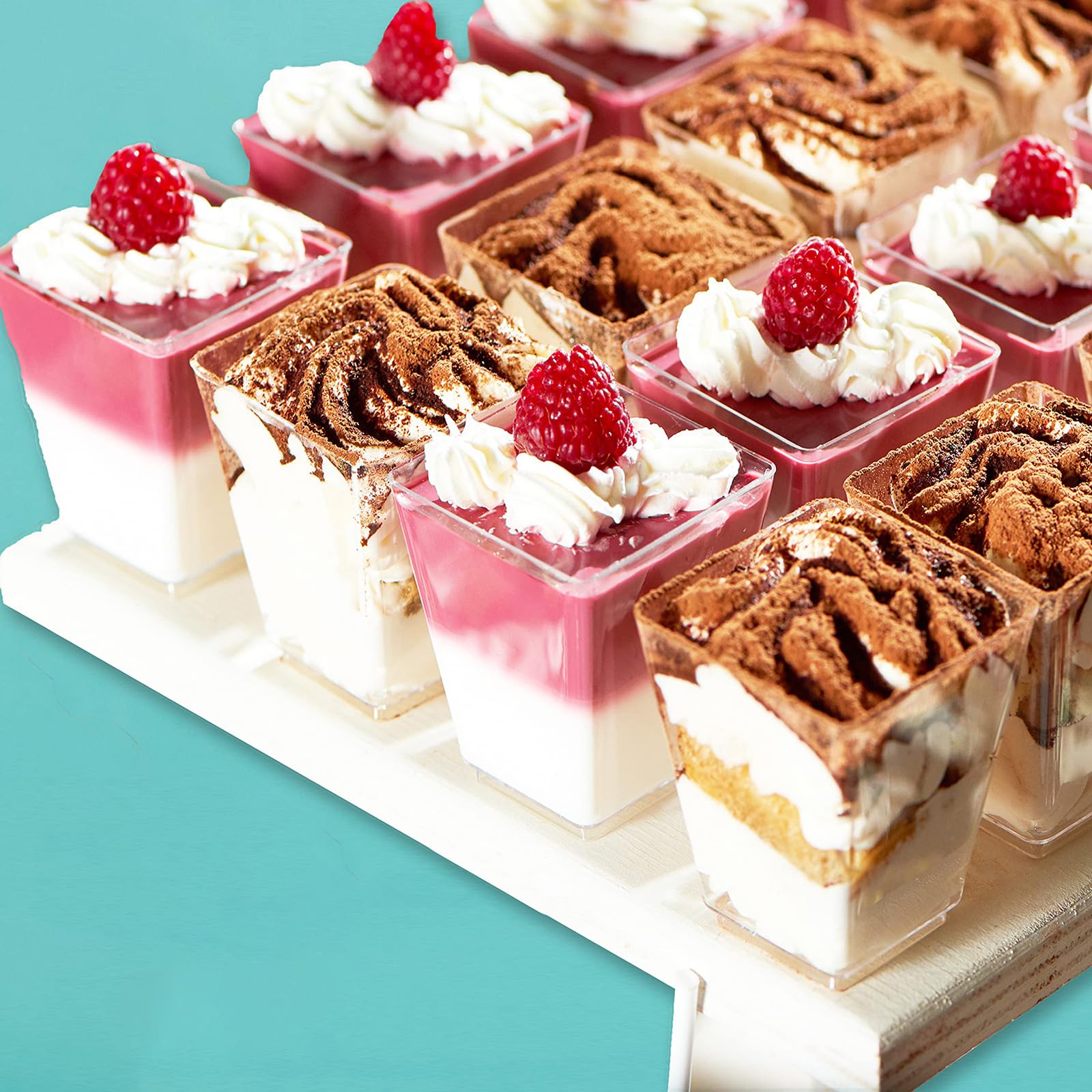 Bicchieri Da Dessert Con Coperchio - 50 Pezzi 2 Once, Plastica Riutilizzabile Per Feste - Foto 4