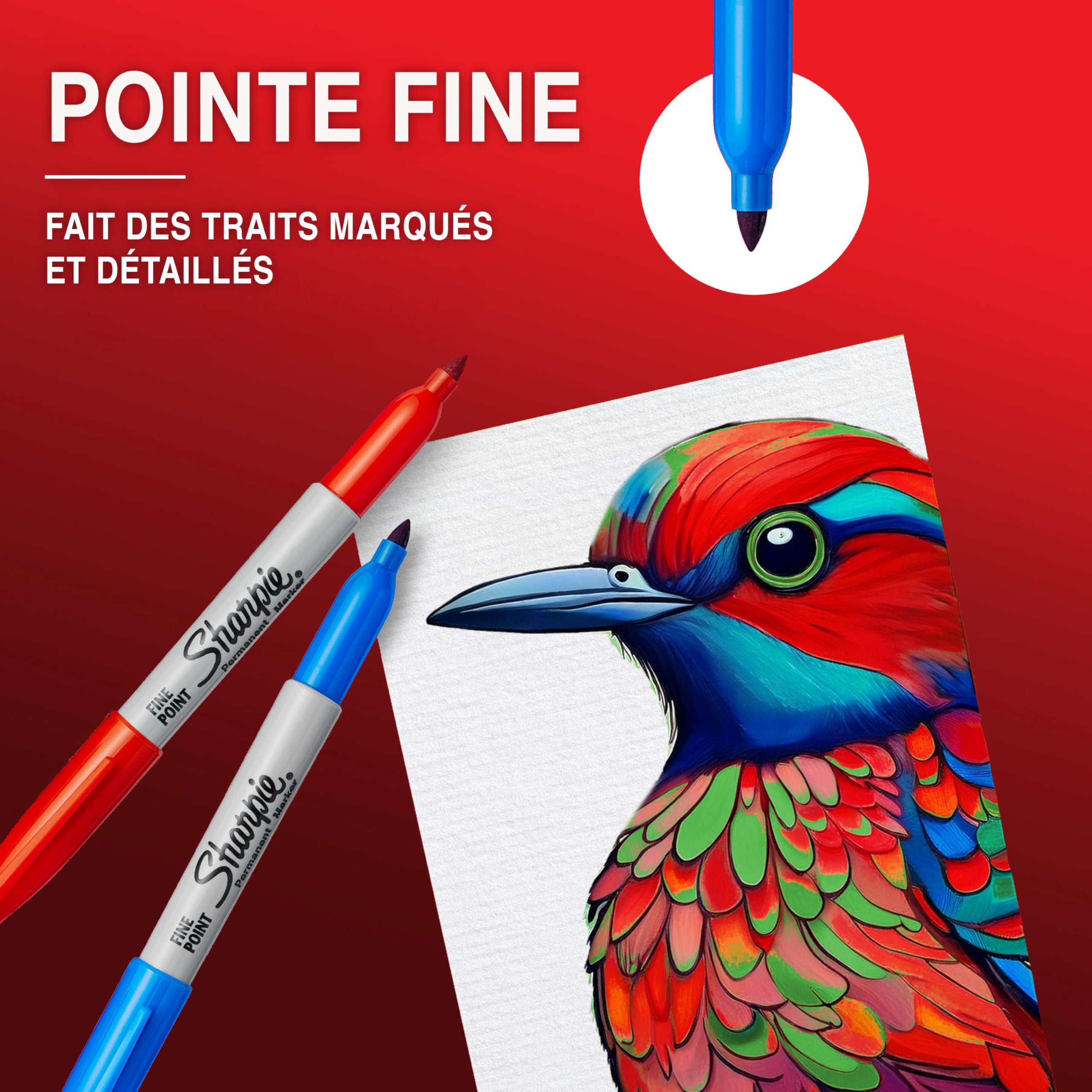 Sharpie marqueurs indélébiles | pointe fine | encre noir permanent | pochette de 12