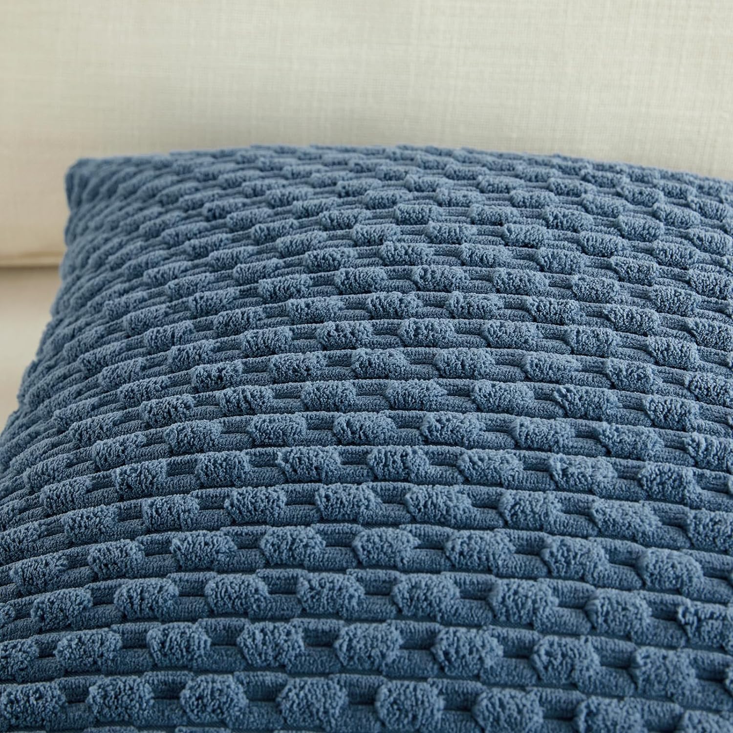 Fancy Homi 2 Packs Dusty Blue Decorative Throw Pillow Covers 12x20 Inch for Couch Bed Sofa, Modern Farmhouse Boho Home Decor, Soft Cute Plush Corduroy Cushion Case 30x50 CM - Image 5