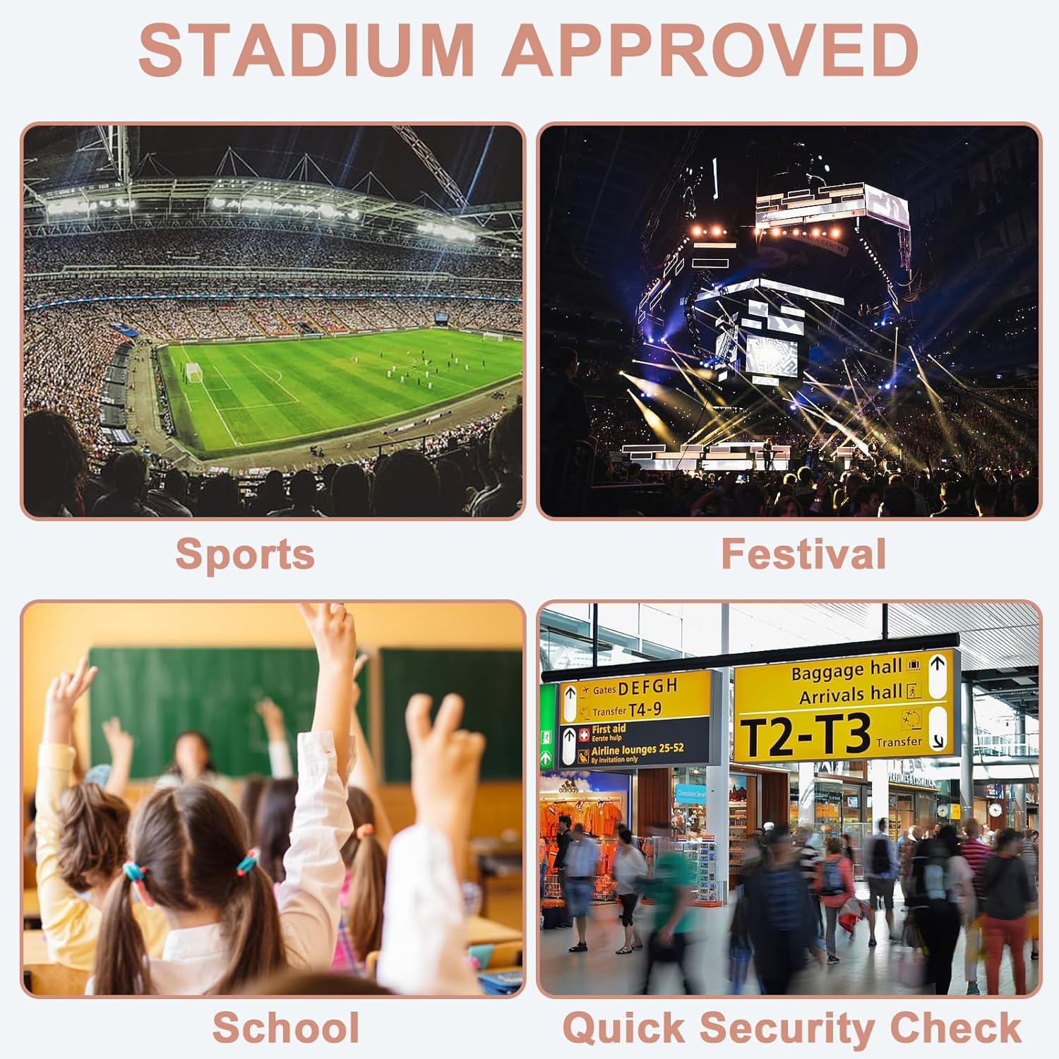 BTOOP Clear Mini Backpack for Stadium Events 12x12x6 Small Transparent Backpacks Plastic See Through Clear Bag for Concerts Work Festival Security Travel - Image 8