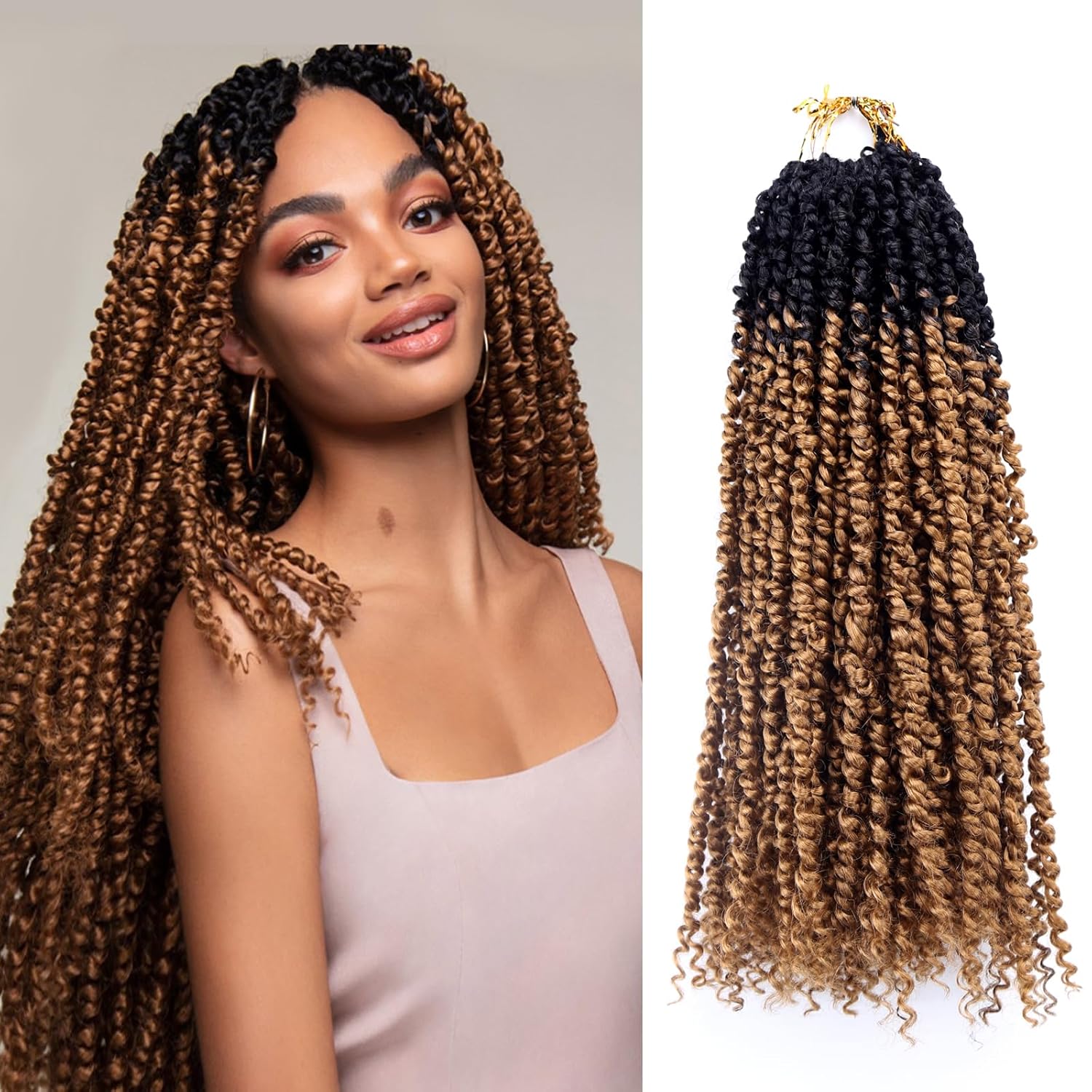 8 Packs 24 Inch Passion Twist Crochet Hair For Women Crochet Pretwisted Curly Hair Passion Twist Hair Synthetic Braiding Hair Extensions (24inch (pack of 8), OT27)…