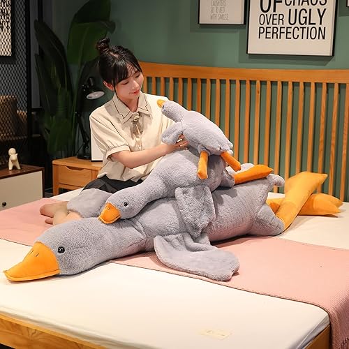 Miniatura 3 de Peluche de cisne, 19.68 pulgadas, juguete de peluche de cisne de ganso, peluche de pato, almohada de peluche, regalos para niños, cumpleaños, día de