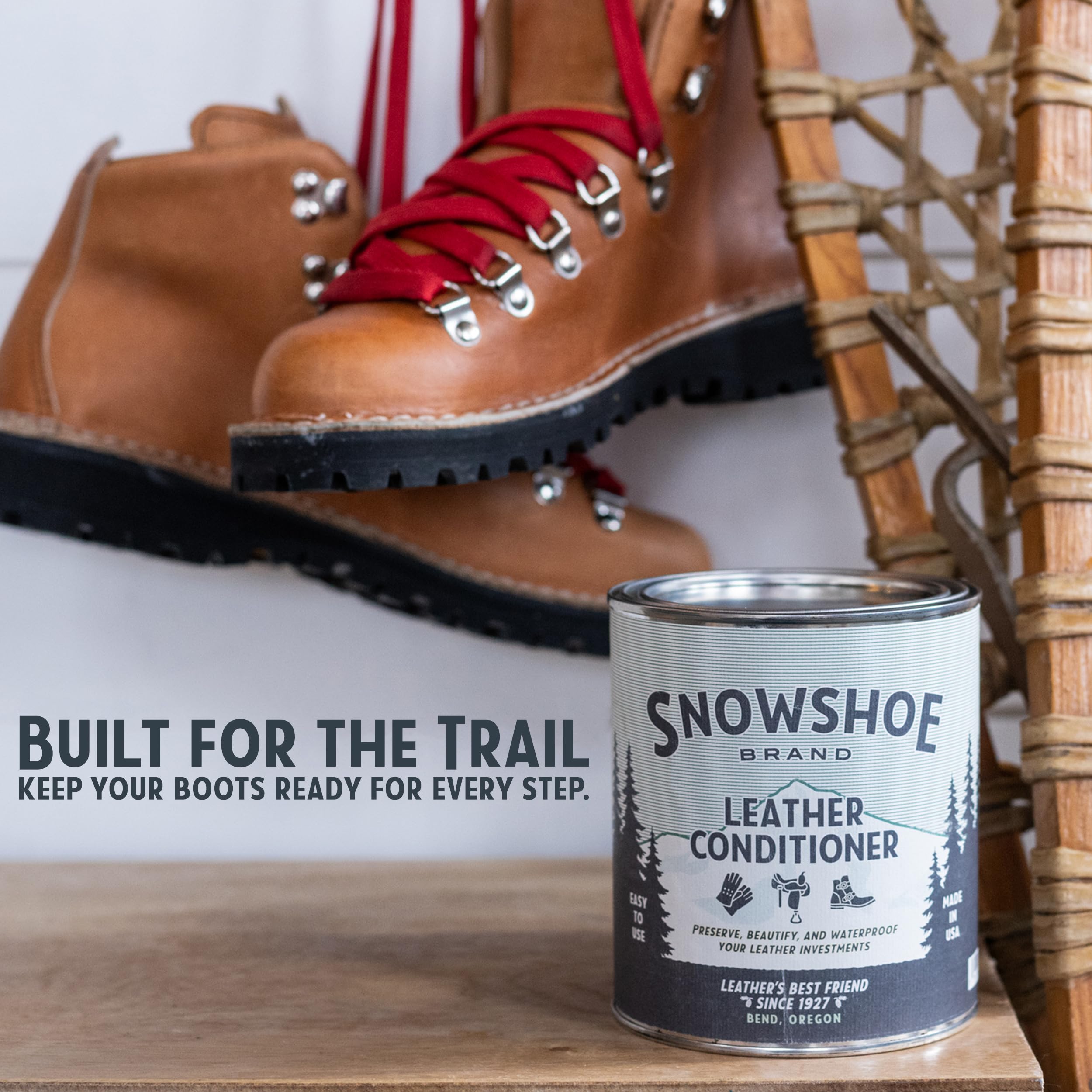 Generic Apósito de cuero para raquetas de nieve, acondicionador de cuero, protege, acondiciona, restaura y protege el cuero resistente al agua, acondiciona los sillines y tachuelas desde 1927,
