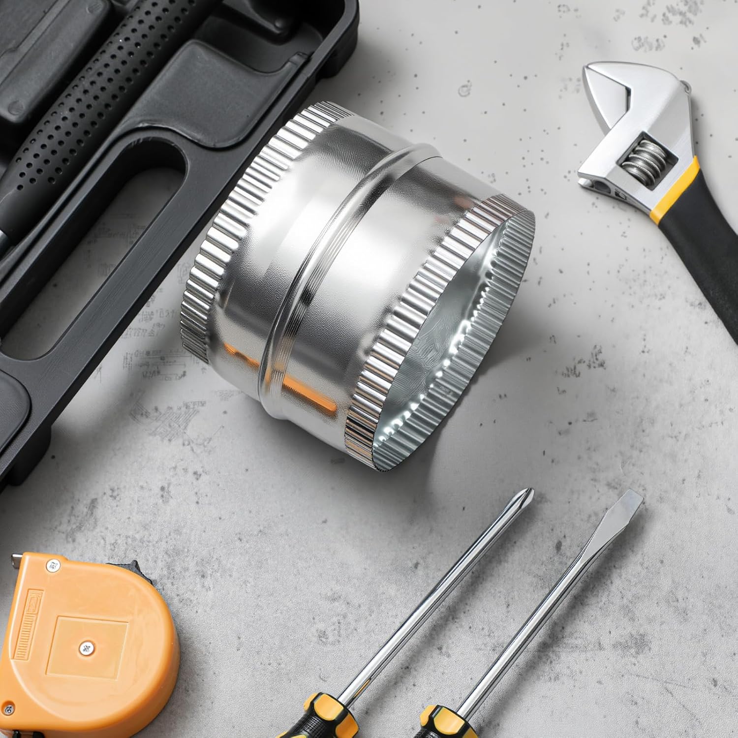 4 Inch Duct Connector Galvanized Steel Dryer Vent Connector Flexible Round Ventilation Duct Extension Metal Vent Coupler for 4" HVAC Pipe Hose Ductwork, 3 Inch Long, Silver(Crimped Ends)