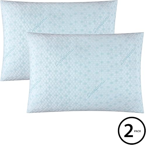 Miniatura 2 de Dearfoams Cool Knit - Almohadas de cama con infusión de nailon, tamaño estándarqueen, 20 x 28 pulgadas, 2 unidades
