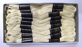 Ivory/Off White - Set Lot of Cotton 6 Ply Strand Thread Yarn Skeins Cross Stitch Embroidery Floss (Set of 15 Skeins)