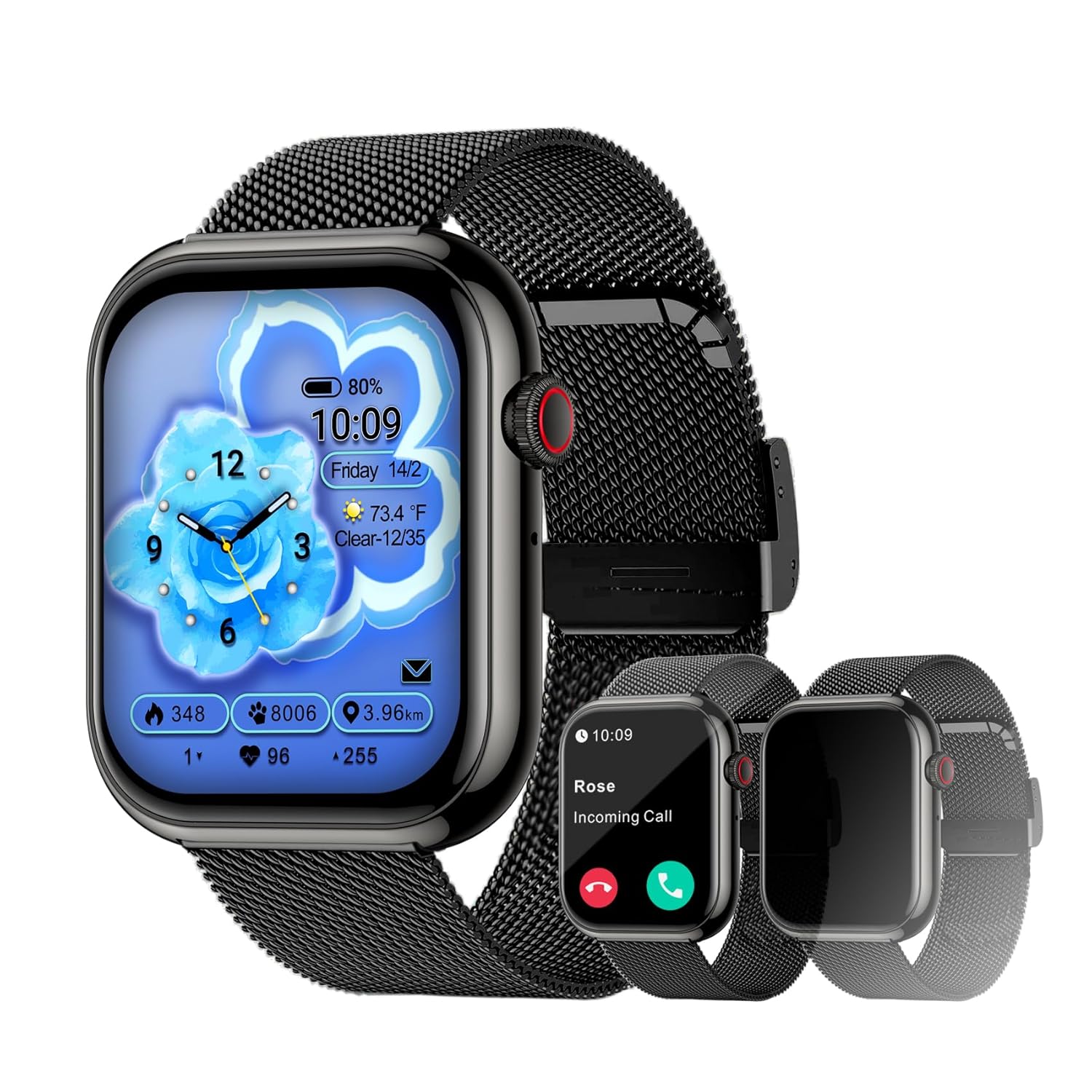 BLUELOVER Mens Smart Watch Woman Pro 1 85-inch high Definition Screen Bluetooth Call Blood Pressure Fitness Tracker Smart