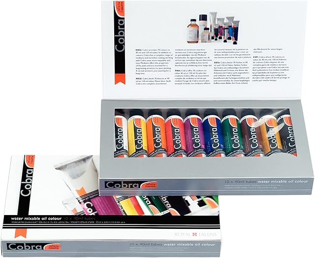 Cobra value starter pack 10 x 40ml - Watermixable Oil Paint