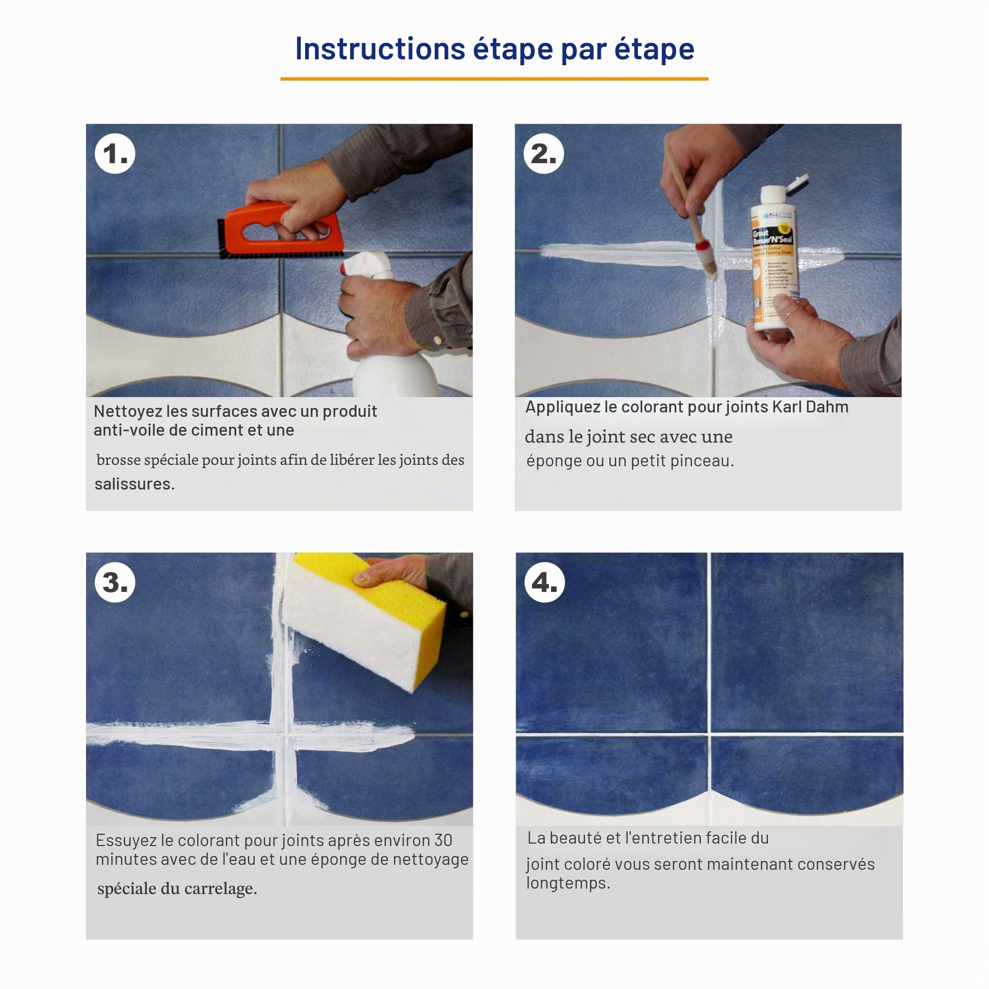 Karl Dahm Teinture pour Joints - Coloration Joints Anthracite 120 ml I 3 Couleurs Disponibles I Teinter et Sceller les Joints de Carrelage Anthracite I Peinture Rénovation de Joints Intérieurs - 12302