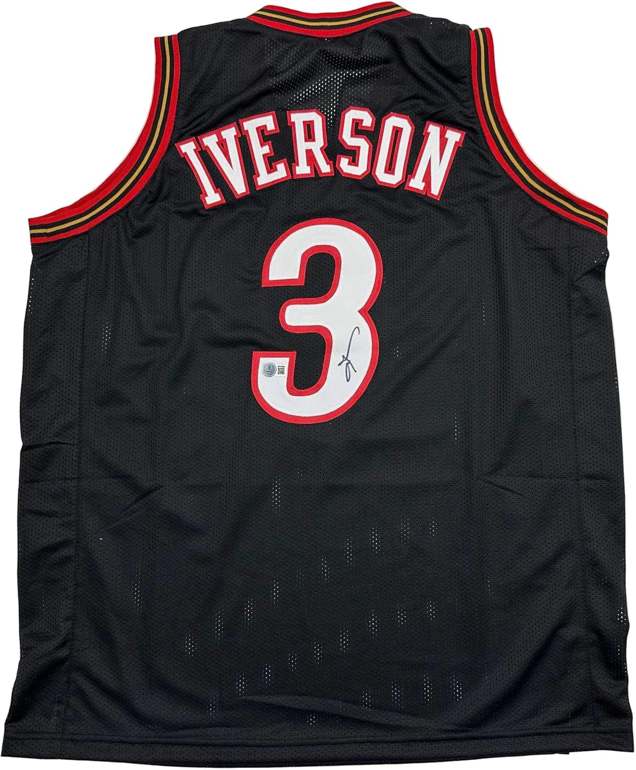 Autographed/Signed Allen Iverson Philadelphia Black Basketball Jersey JSA COA