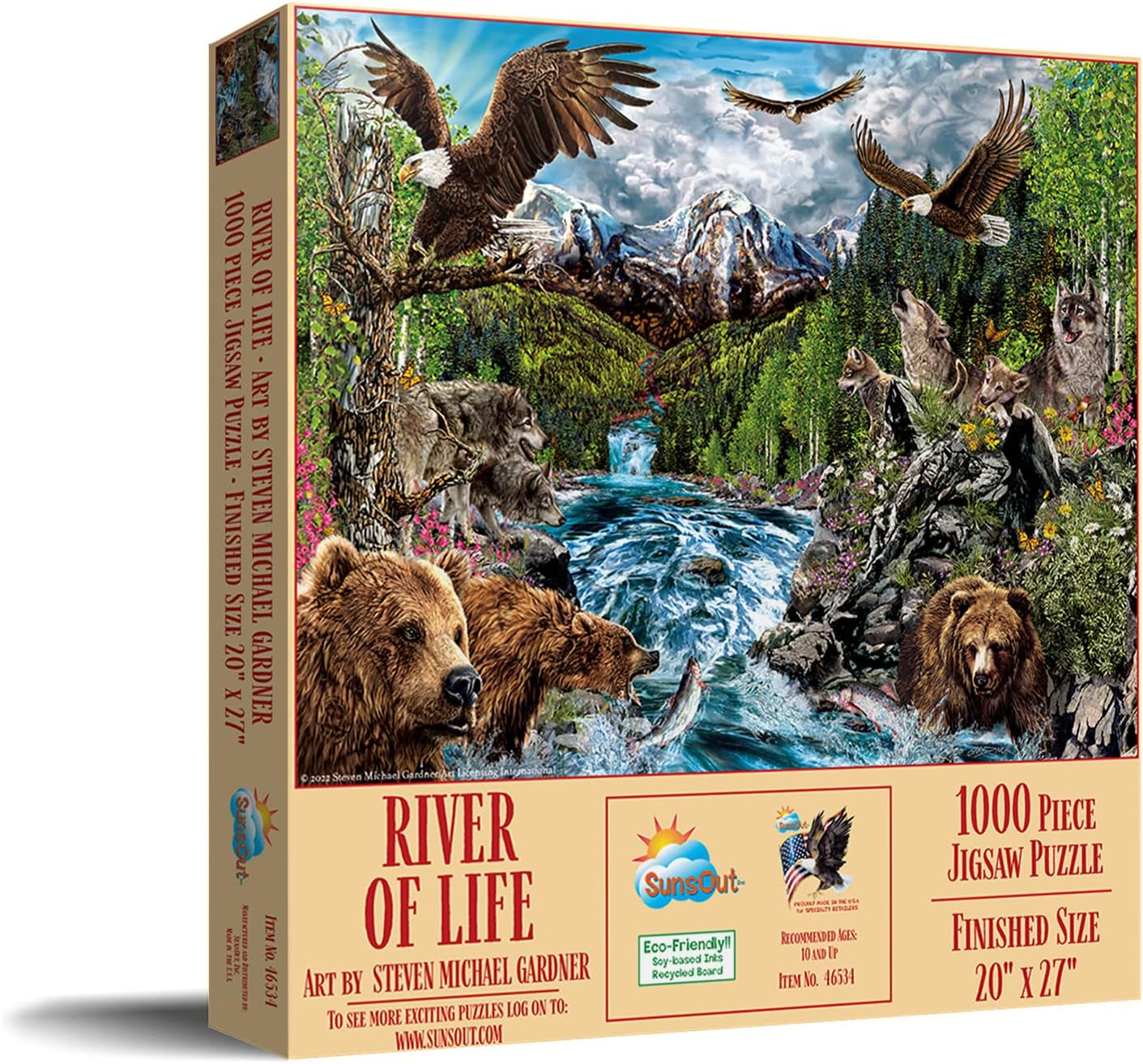 SUNSOUT INC - River of Life - 1000 pc Jigsaw Puzzle by Artist: Steven Michael Gardner - Finished Size 20" x 27" - MPN# 46534