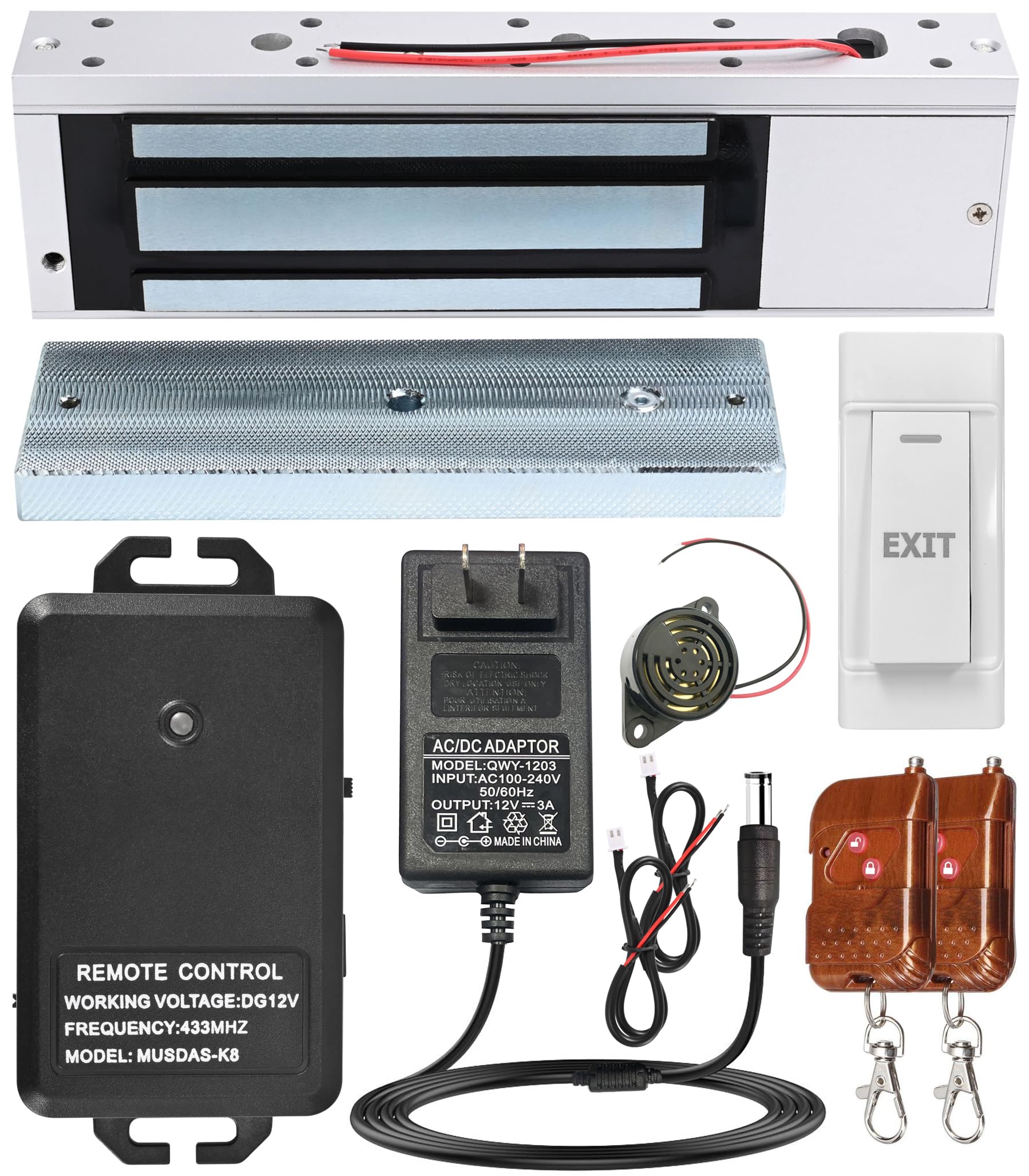 Access Control System with Remote Control – 1200lbs Magnetic Door Lock Kit, 12V Fail Safe NC Mode, Secure & Easy DIY Installation for Smart Home Entry, Works with Wooden & Metal Doors-picture-10