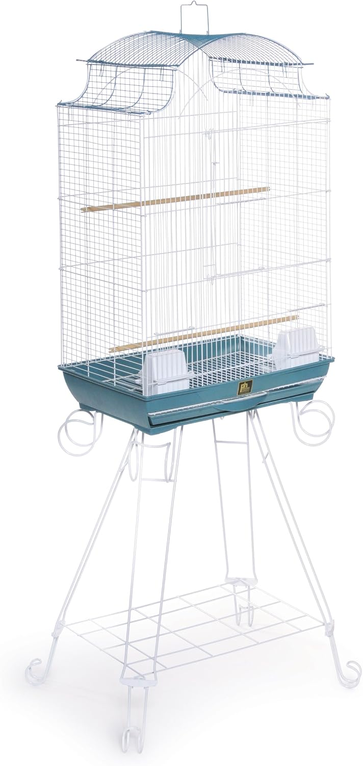 Prevue Pet Products Penthouse Suites Pagoda Roof Bird Cage with Stand 270 Blue and White, 20-Inch by 14-Inch by 29-Inch