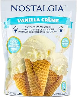 Nostalgia 2-Quart Homemade Premium Vanilla Crème Ice Cream Starter Mix (8-Pack)