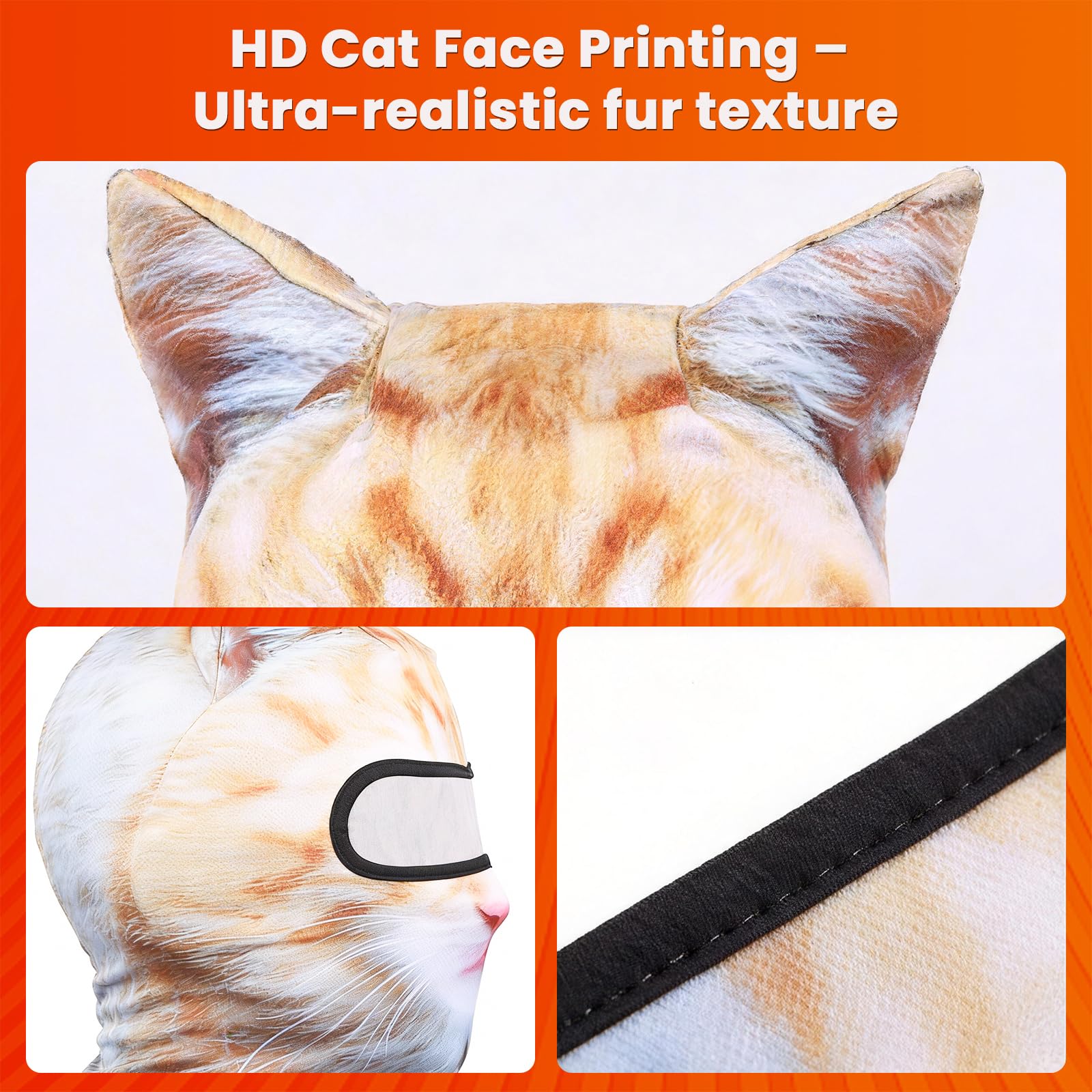 4PCS Cat Ski Mask Shiesty Men Balaclava Funny Dog Animal Christmas Face Sheisty 3D Printed Furry Cute Skimask Pack Kitty with Yellow Ears for Must Haves Trip Adults Women Shisty Rave Design - 4