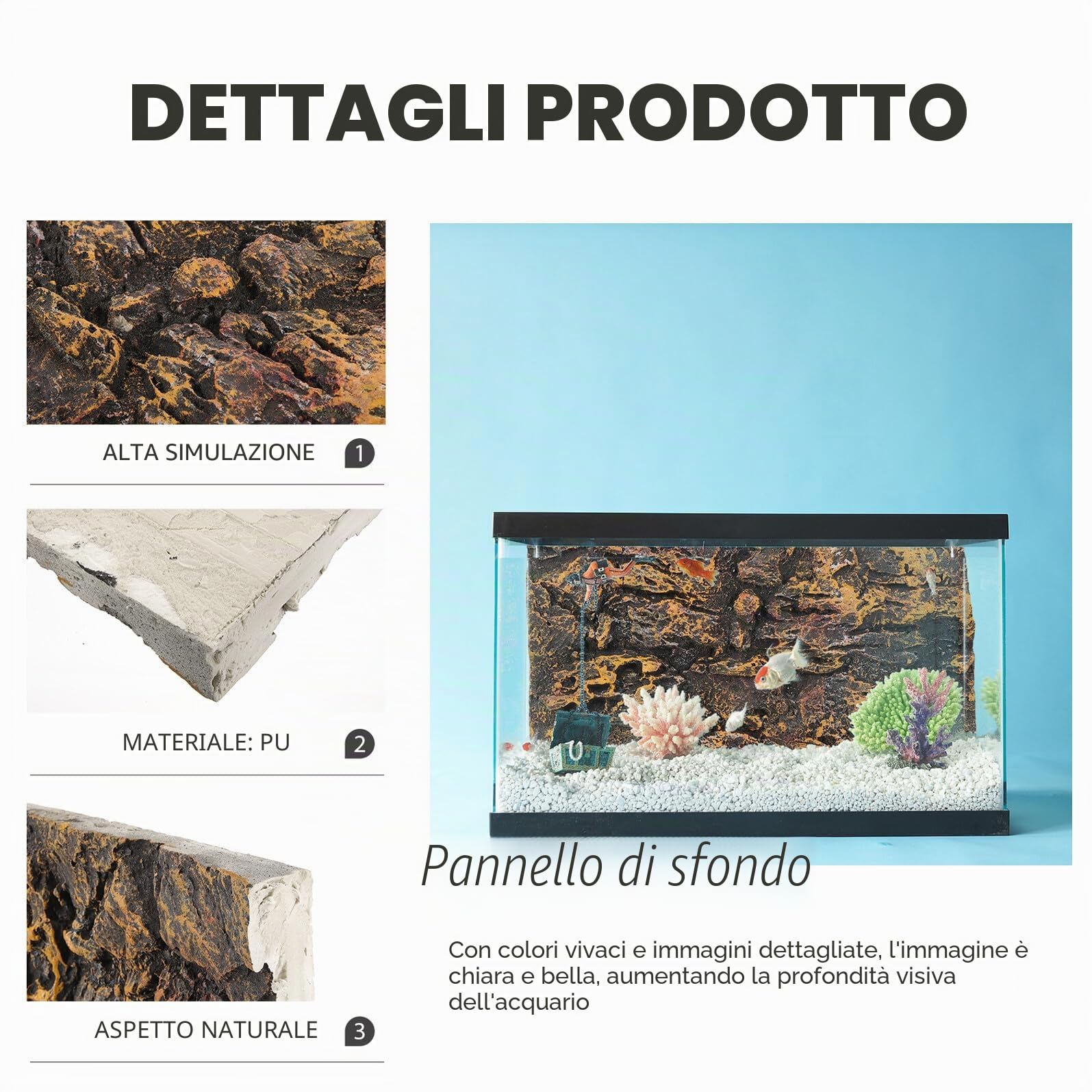 Beavorty Sfondo 3D per Terrario Rettili Adesivo, Pannello Decorativo in Pu Effetto Roccia Naturale, Leggero e Facile da Posizionare, per Acquari, Tartarughe e Habitat Serpenti