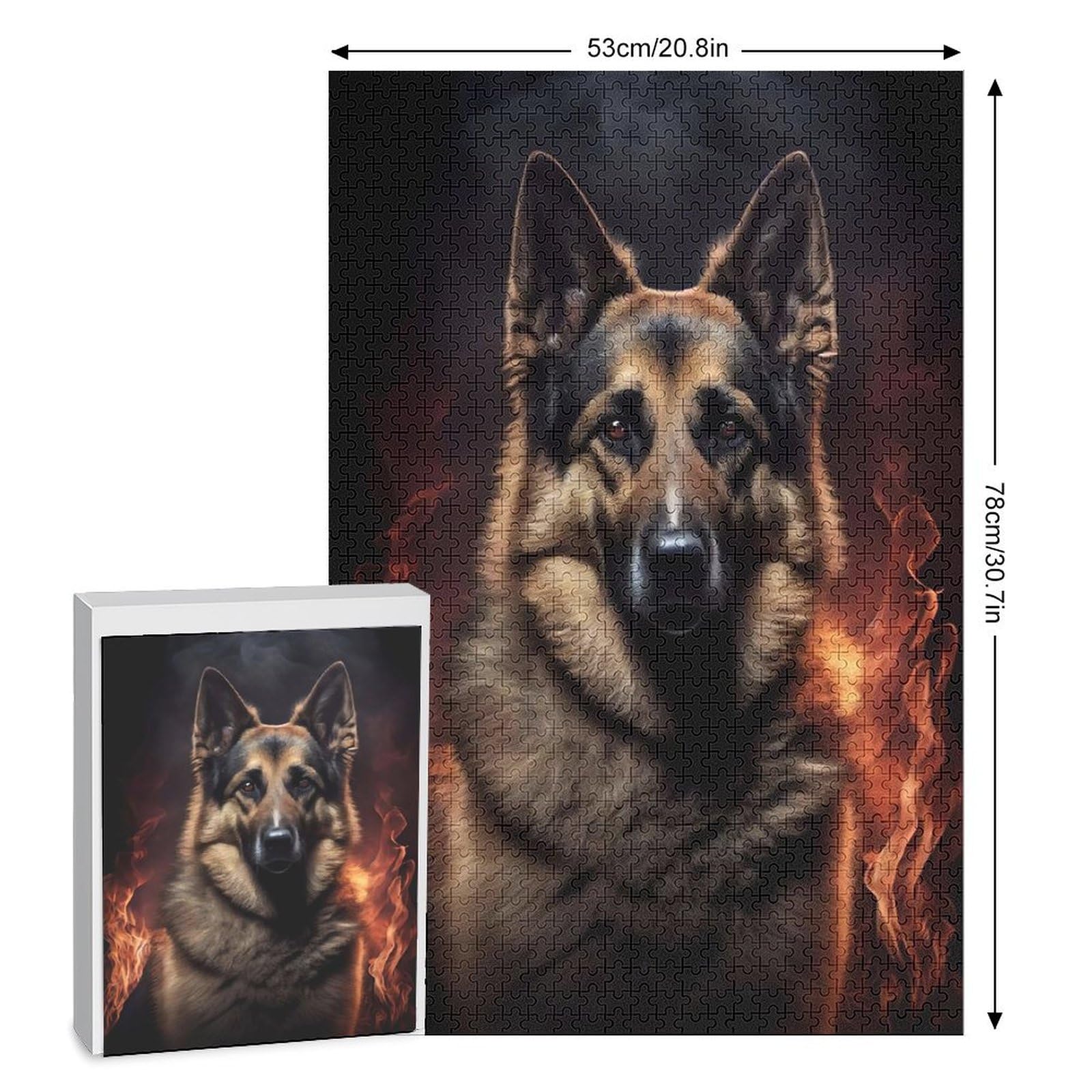 Wolf Puzzle 1000 Teile Holzpuzzle - 78x53cm Dekopuzzle Für Erwachsene