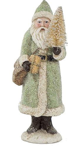 Miniatura 5 de RAZ Imports Figura de Santa Resina Brillantina (Verde)