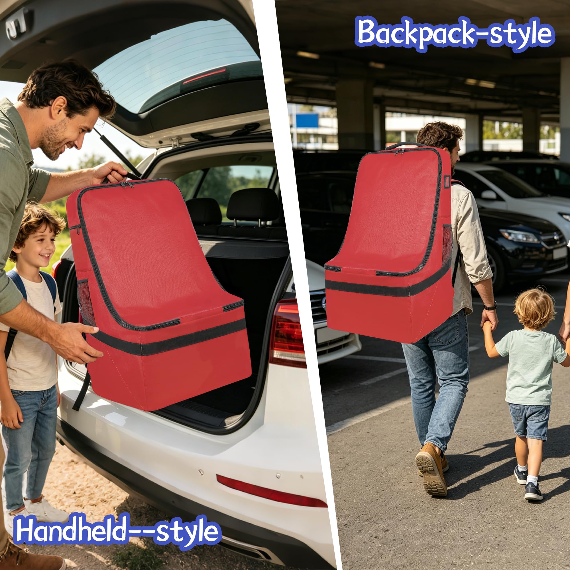 IBVIVIC Sac de voyage robuste pour siège de voiture - Sac à dos avec bandoulière - Rouge