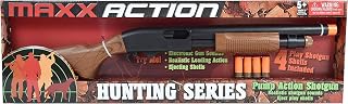 Sunny Days Entertainment Pump Action Blaster – with Realistic Sounds and Ejecting Play Shells | Hunting Role Play Toy | Cowboy Costume for Kids – Maxx Action, Wood Grain