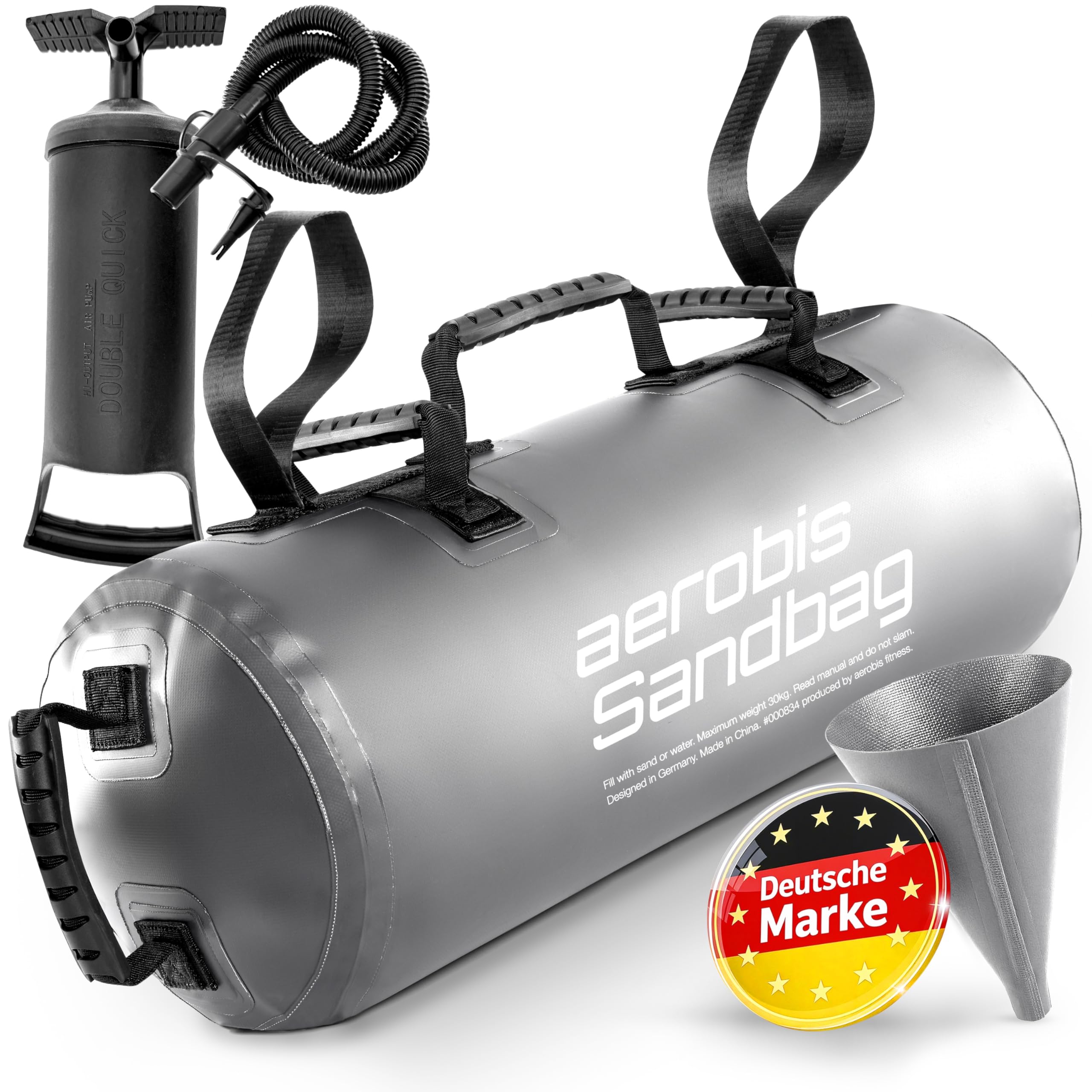 aerobis® Fitness Sandbag - instabiles Krafttraining - bis zu 30kg Trainingsgewicht - Gewichtssack - Power Bag - Sandsack Training - individuell anpassbar - hochwertig & extrem haltbar