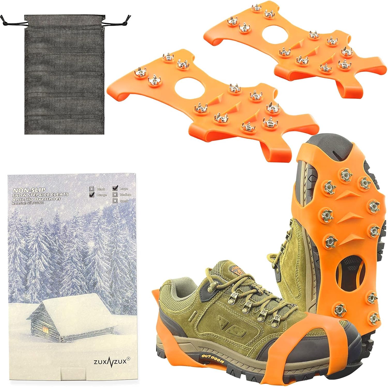 Crampons, Ice Cleats for Shoes and Winter Boots, Microspikes Grippers
