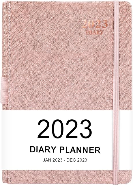 2023 Diary - 2023 Diary A5 Page a Day, Diary 2023 from January to December, Advanced Personal Organiser of Premium Quality with Monthly Tabs, Inner Pocket, Banded, 14.5 X 21 cm