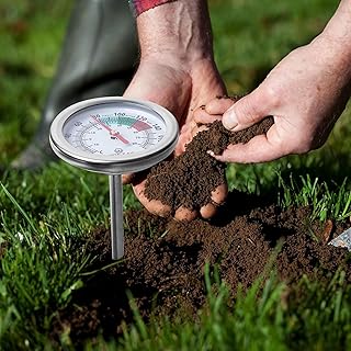 2 Pack Compost Thermometer Stainless Steel Soil Testing Thermometer 5 Inch Stem, Easily Monitor The Temperature in Compost Bin, Ideal for Outdoor Use(Pack of Two, 5 Inch)