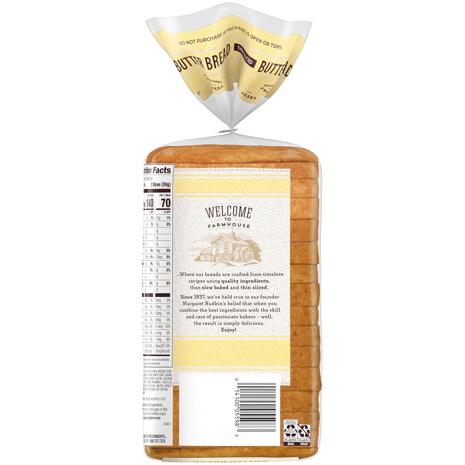 Pepperidge Farm Farmhouse Thin-Sliced Butter Bread, 14 Oz Bag