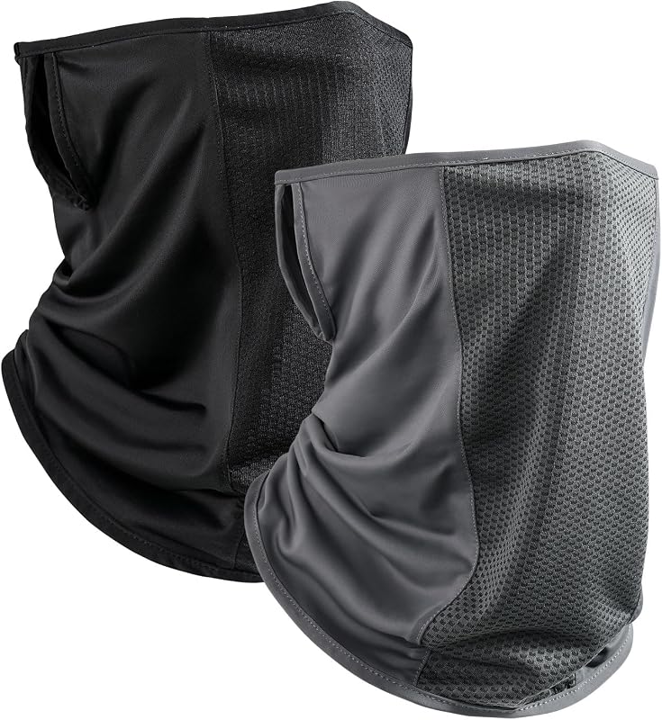 Cooling Neck Gaiter Face Mask With Ear Loops, UPF 50+ UV Protection