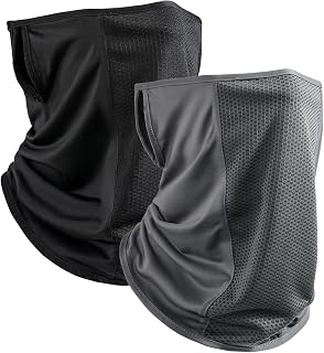 Cooling Neck Gaiter Face Mask With Ear Loops, UPF 50+ UV Protection