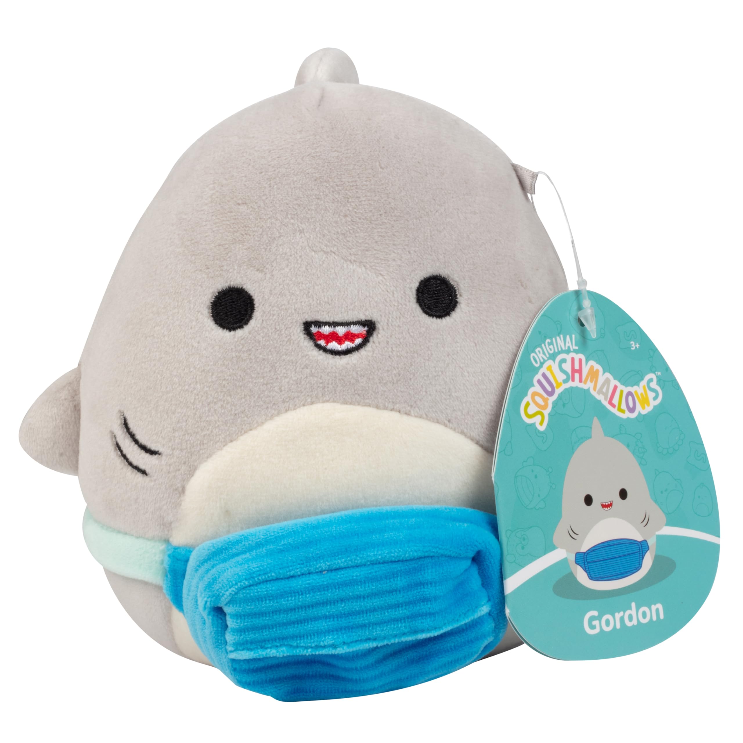 Peluche Squishmallow 8 Pollici Gordon Lo Squalo Con Anguria &ndash; Kellytoy &ndash; Morbido Estivo