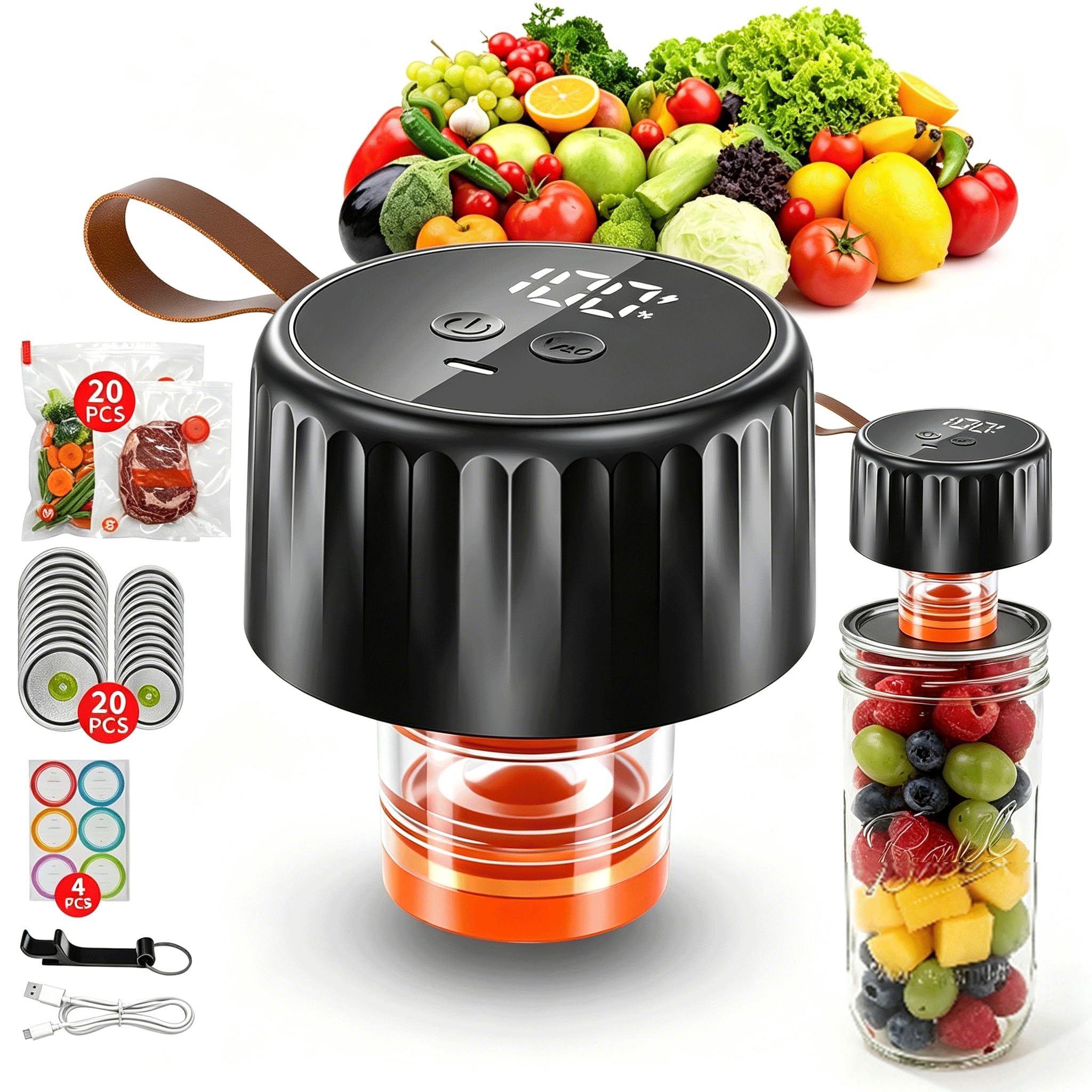 Electric Mason Jar Vacuum Sealer 65KPA