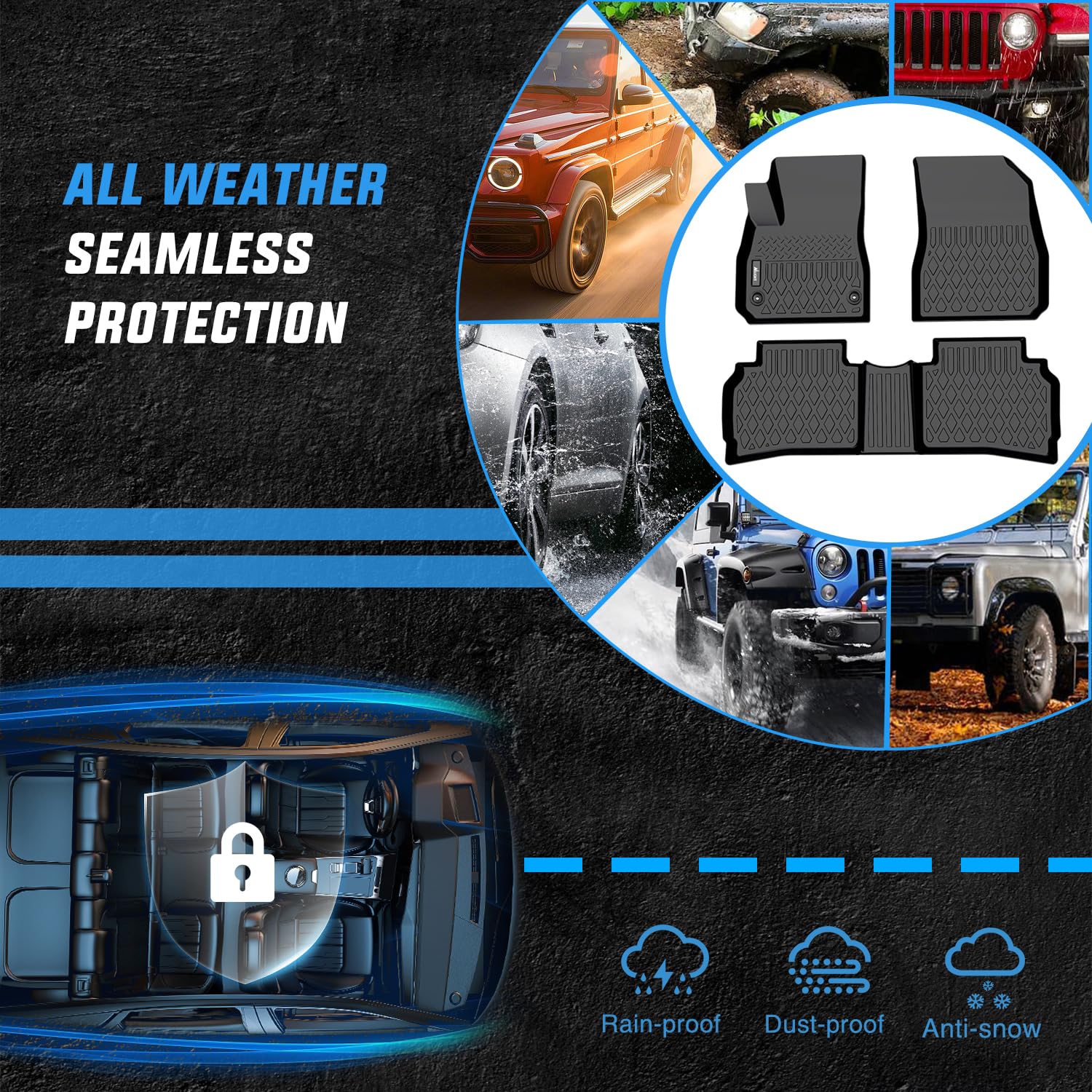 Nilight TPE Floor Mats for Chevy Malibu 2016 2017 2018 2019 2020 2021 2022 2023 2024 2025 All — view 5