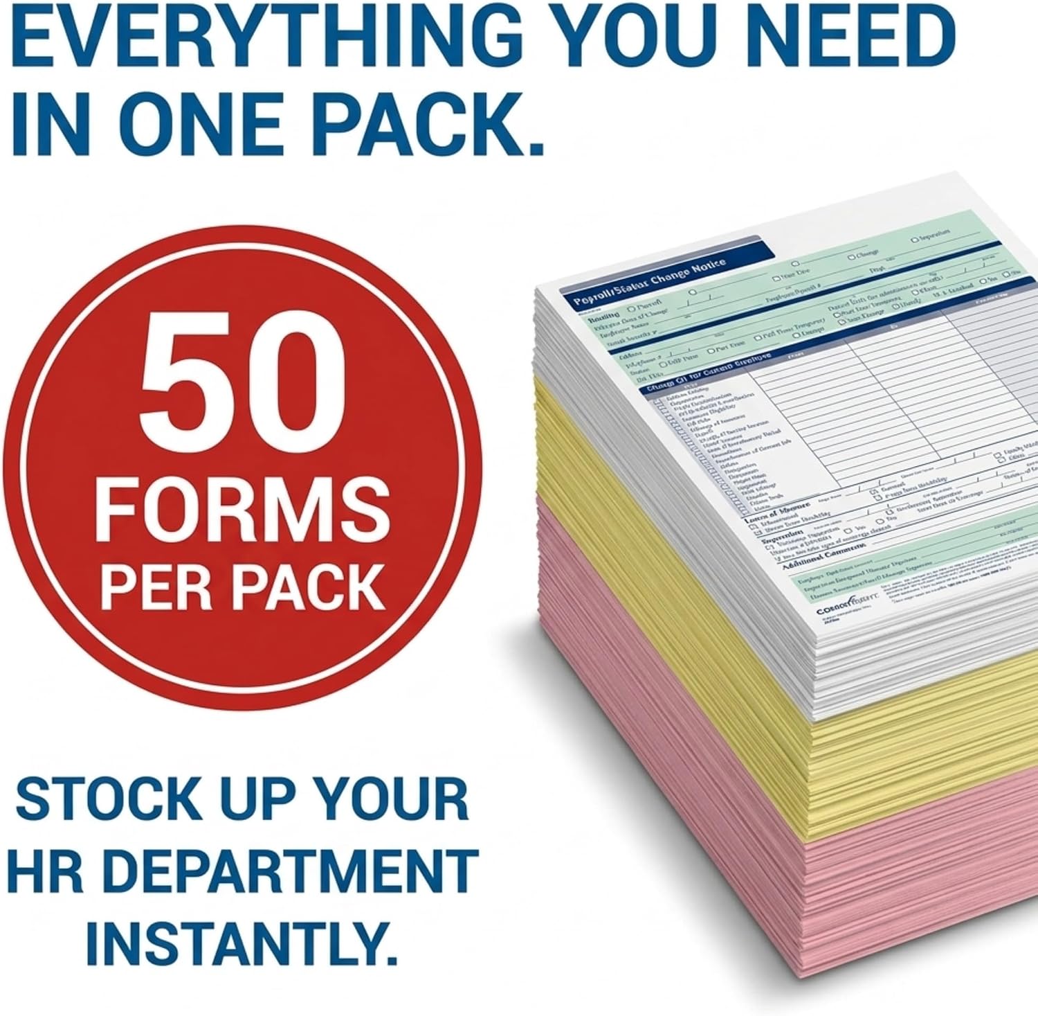ComplyRight Payroll Change Notice, 3-Part | 8-1/2” x 11” | HR & Employee Management | 50 Pack