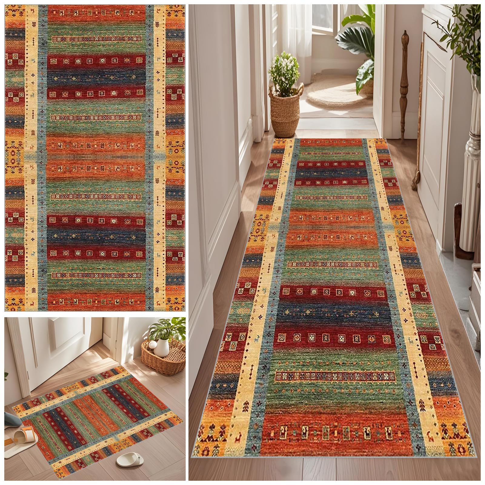 Qemgrste Runner Rug for Hallway Long Hall Carpet Runners Hall Runners Non Slip Washable Hall Runner Absorbent Door Runner Mats Kitchen Carpet Runner Rug for Entryway for Hallway Laundry 40 x 230 cm